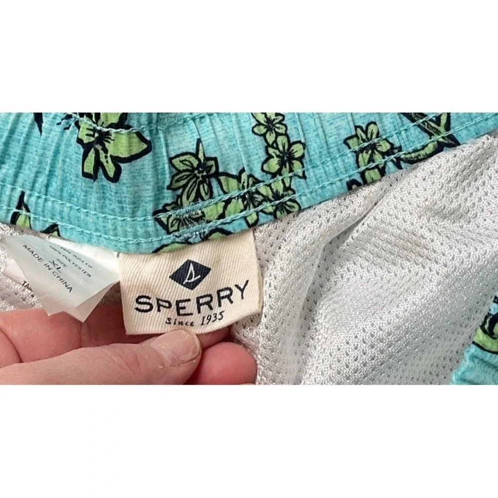 Men's Pull On Blue/green Surf Themed Swim Trunks/board Shorts Beach Vacation XL‎